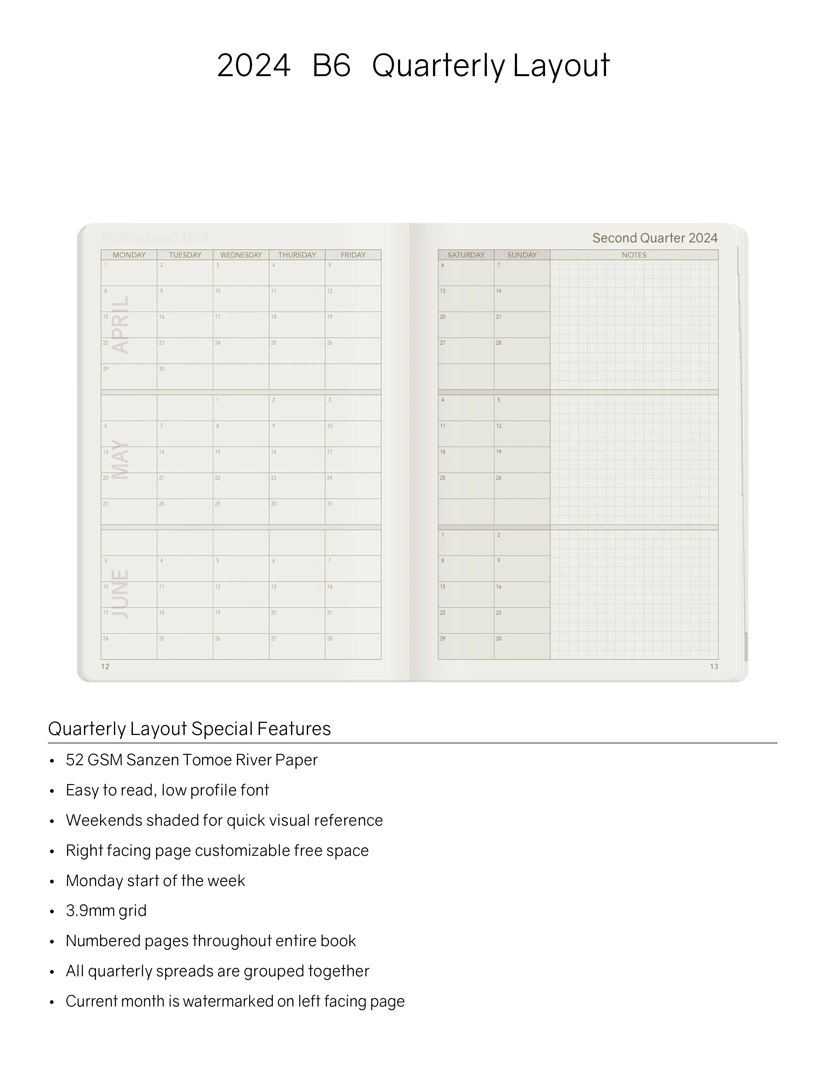 2024 B6 Weekly Planner | Core | Stacked Weekends - Image 5